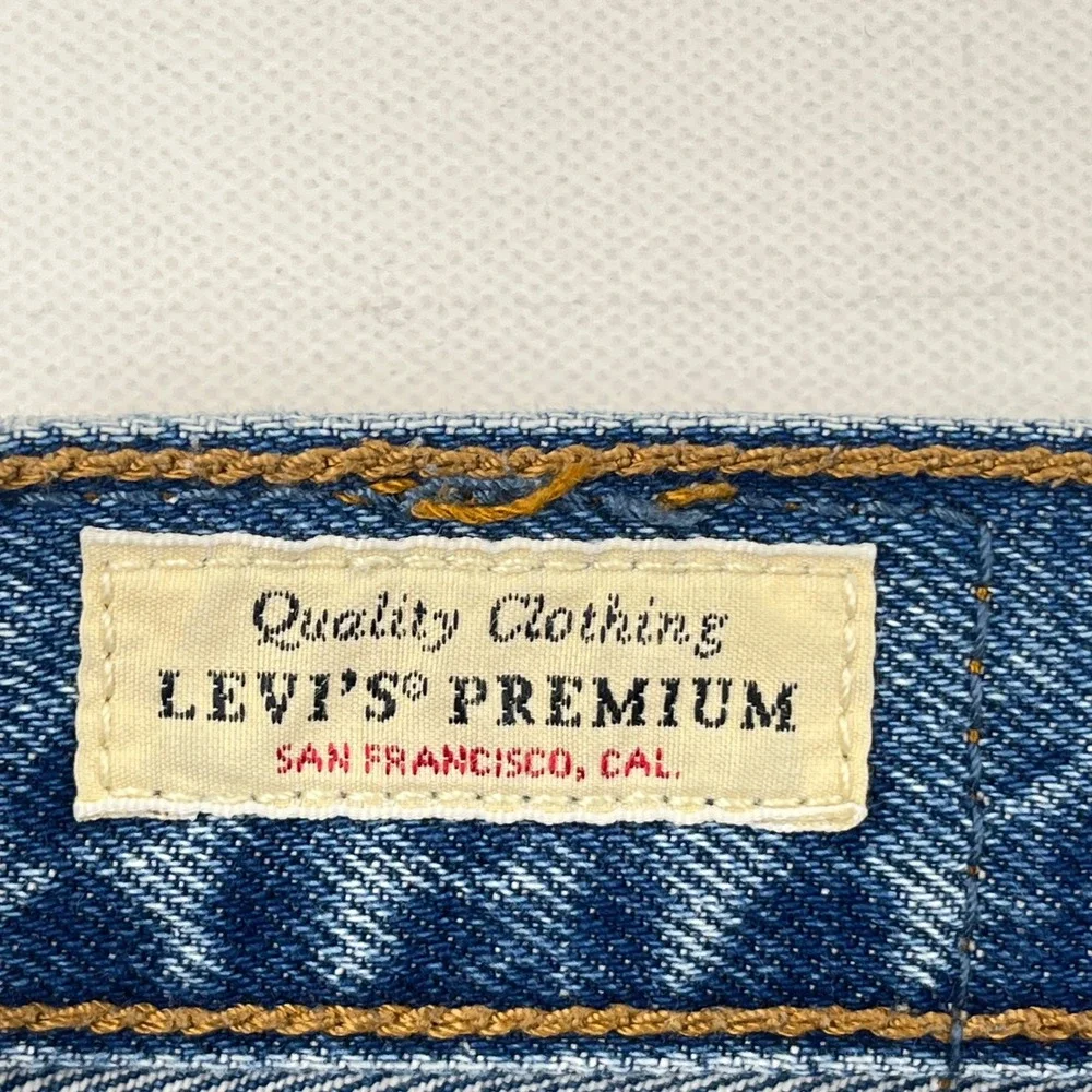 Levis Premium 501 90s Jeans Mens Tag 31x30 (34x29) Blue Straight Leg Button Fly